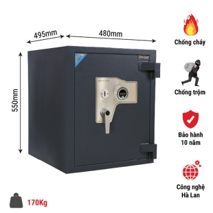 Két sắt siêu cường US55 khóa cơ chống cháy chống trộm an toàn tuyệt đối