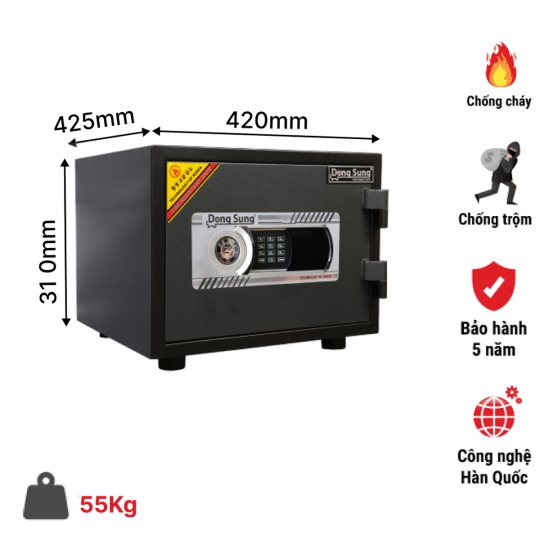 Két sắt mini DS32E khóa điện tử