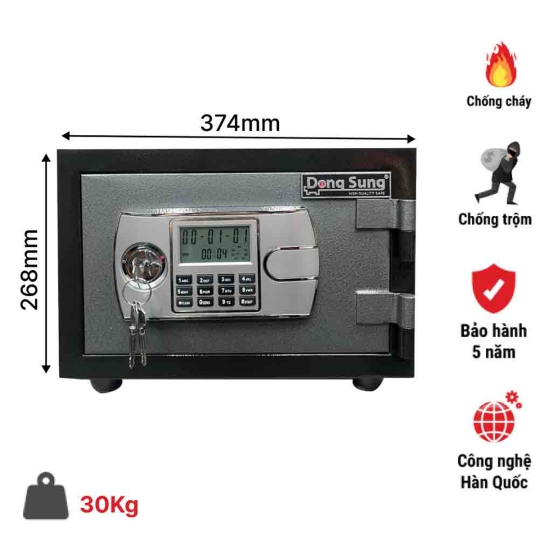 Két sắt mini DS35E khóa điện tử 
