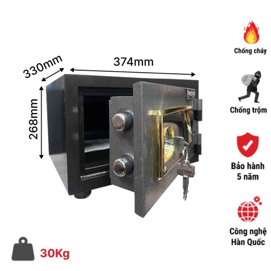 Két sắt mini DS35 Khóa Vân Tay