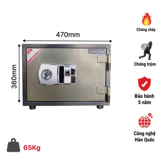 Két sắt DS 36VT khóa vân tay 