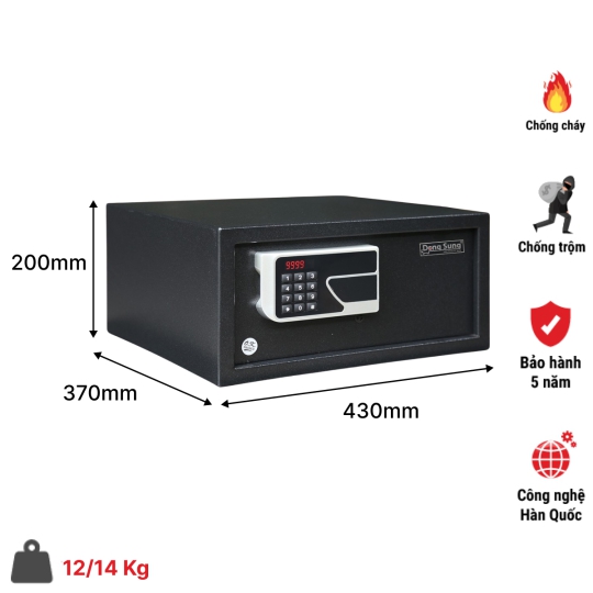 Két sắt Khách Sạn Mini DS-42Z khóa điện tử tự động 
