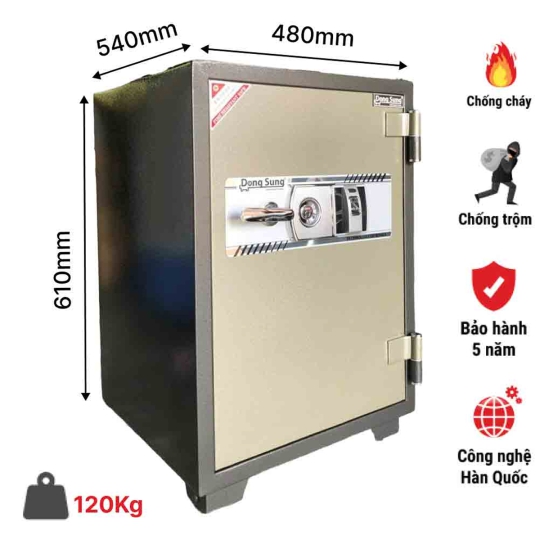 Két sắt DS61VT khóa vân tay 