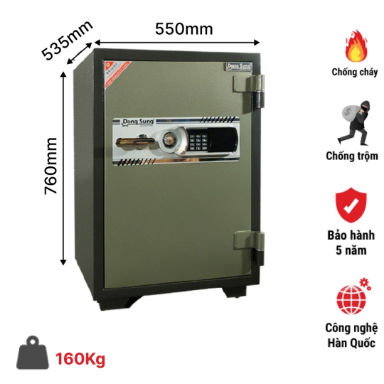 Két sắt DS76E khóa điện tử 