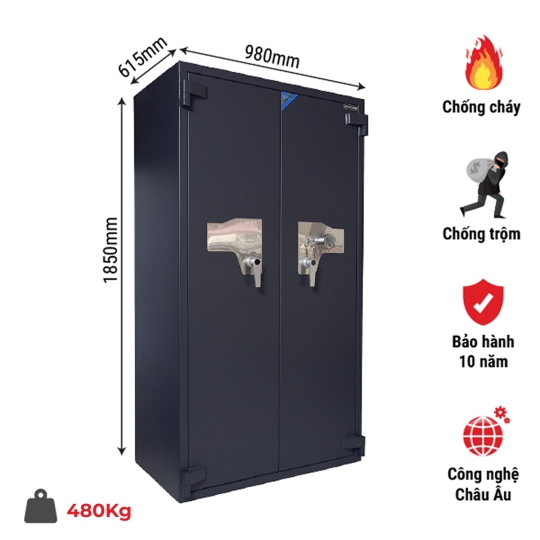 Két sắt tiệm vàng siêu cường US1850 khóa cơ chống cháy 