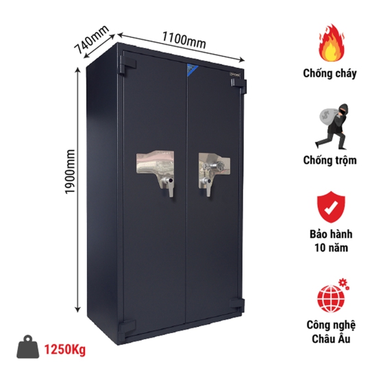 Két sắt tiệm vàng siêu cường US1900N Khóa cơ An toàn tuyệt đối