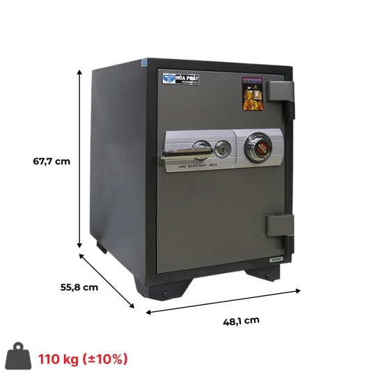 Két sắt Hòa Phát KS110K1C1 khóa cơ an toàn bảo mật 