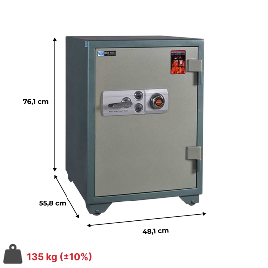 Két sắt Hòa Phát KS135K2C1 khóa cơ bảo mật 