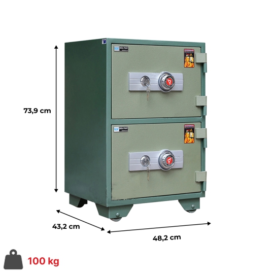 Két sắt Hòa Phát chống cháy 2 tầng KS50T2: Giải pháp bảo vệ tài sản an toàn