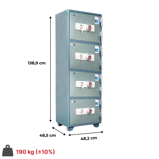Két sắt Hòa Phát chống cháy 4 tầng KS50T4: Giải pháp bảo vệ tài sản an toàn