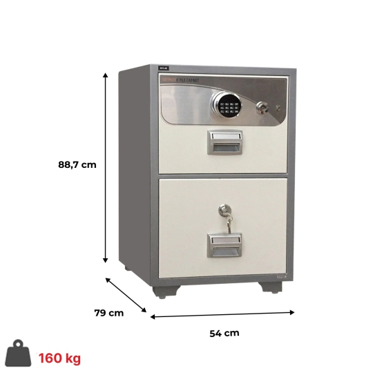 Két Hồ Sơ Chống Cháy SOLID SLH-200 Có 2 Hộc Kéo