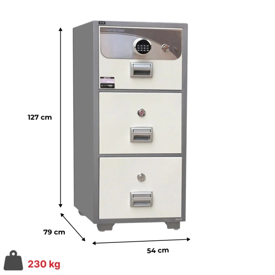 Két Hồ Sơ Chống Cháy SOLID SLH-300 Có 3 Hộc Kéo