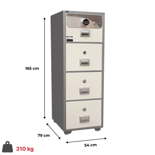 Két Hồ Sơ Chống Cháy SOLID SLH-400 Có 4 Hộc Kéo
